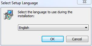 The Select Setup Language dialog box will appear -. Select your language.