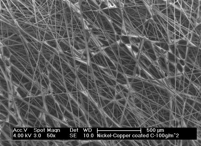 Figure 6-7 a micrograph of 100 Kg/m 2 MPCC under SEM Qualitative characterization by EDX method shows that