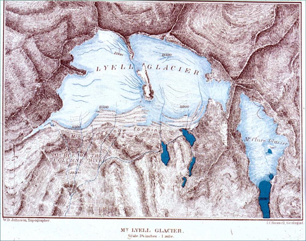 Lyell & Maclure glaciers: Topographic