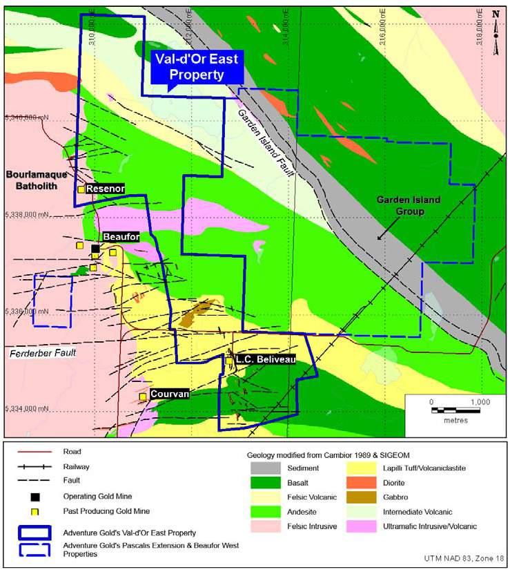 NI 43-101 Technical Report - Mineral Resource - Val-d Or East Property - Abitibi, Qc, Canada Page 38 The Val-d'Or mining camp is well known for its lode gold deposits and copper, zinc, silver and