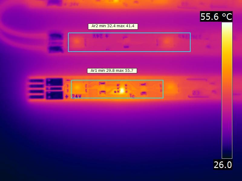 Temperature image(s) status lamp ambient temperature reflected background temperature camera > 2 hours on 262 deg C 262 deg C Flir