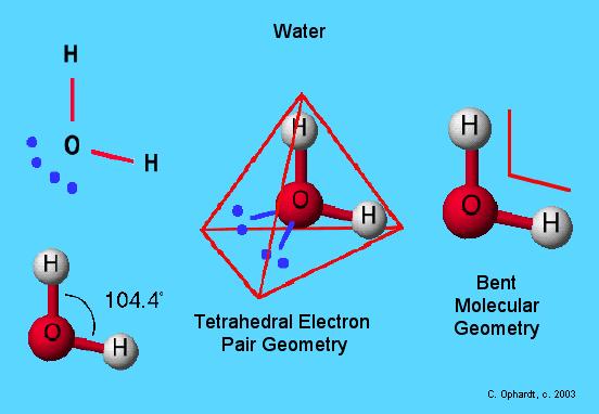 Linear Molecules have a bond angle = 180 Bent molecules have a bond angle 180 H 2 O AB 2 E or AB 2 E 2 - classification Water