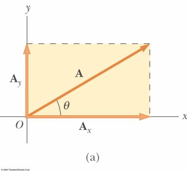 Components of a Vector A component is a part It is useful to use rectangular components These are the projections of the vector along the x- and y-axes Vector Component Terminology A x and A y are