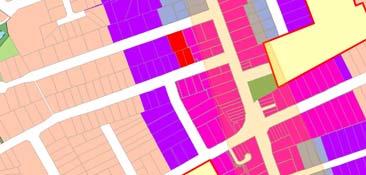 The colours reflect the distribution of density categories, which is the outcome of the land suitability ranking.