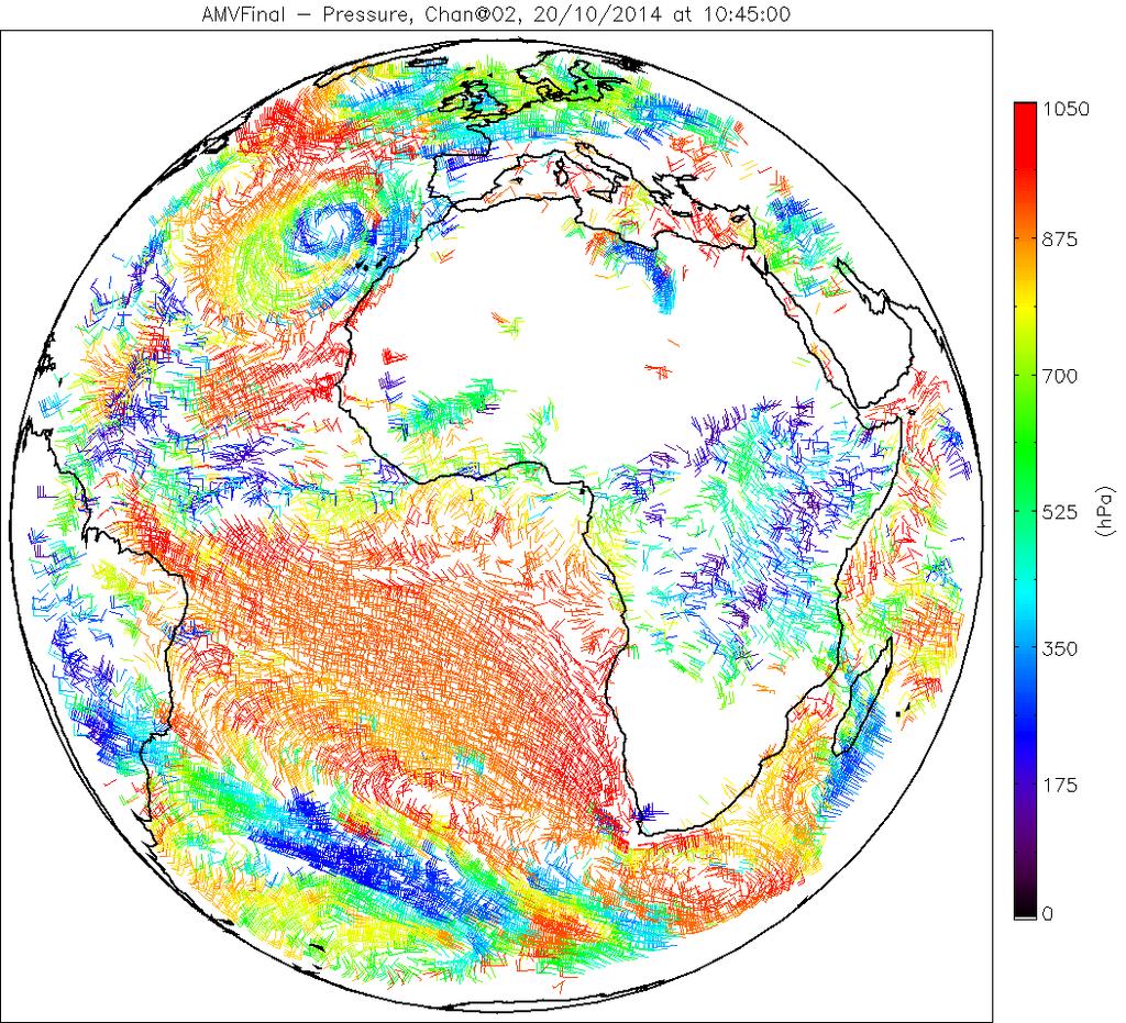 2.3 AMV in Meteosat Second Generation (MSG) The product is based on the measurement of clouds or atmospheric element displacement between two or more consecutive images.