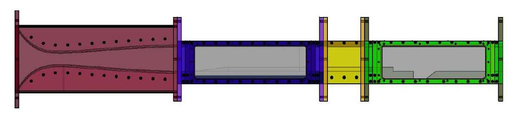 nozzle and test sections with the modular blocks is depicted in Figure 1. The Mach 2.3 effort was completed in the spring of 2016 with a projected air-on date in July of 2016.