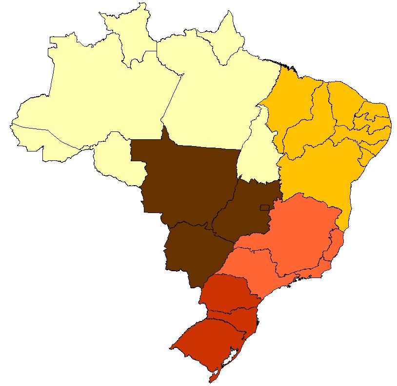 Brazilian regions, states and selected cities North Teresina Northeast Natal João Pessoa Recife