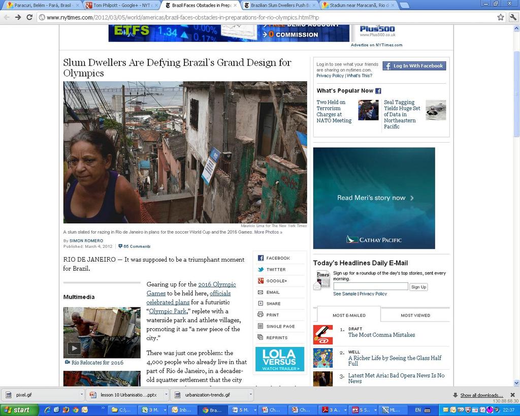 Slum clearances in Rio de