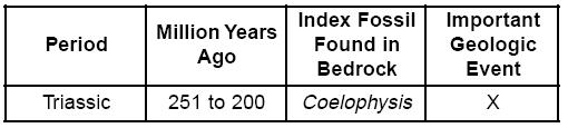 11. The table below shows information about Earth s geologic history. Letter X represents information that has been omitted.
