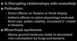 Insect Effects on Plants! 3) Disrupting relationships with mutualists!