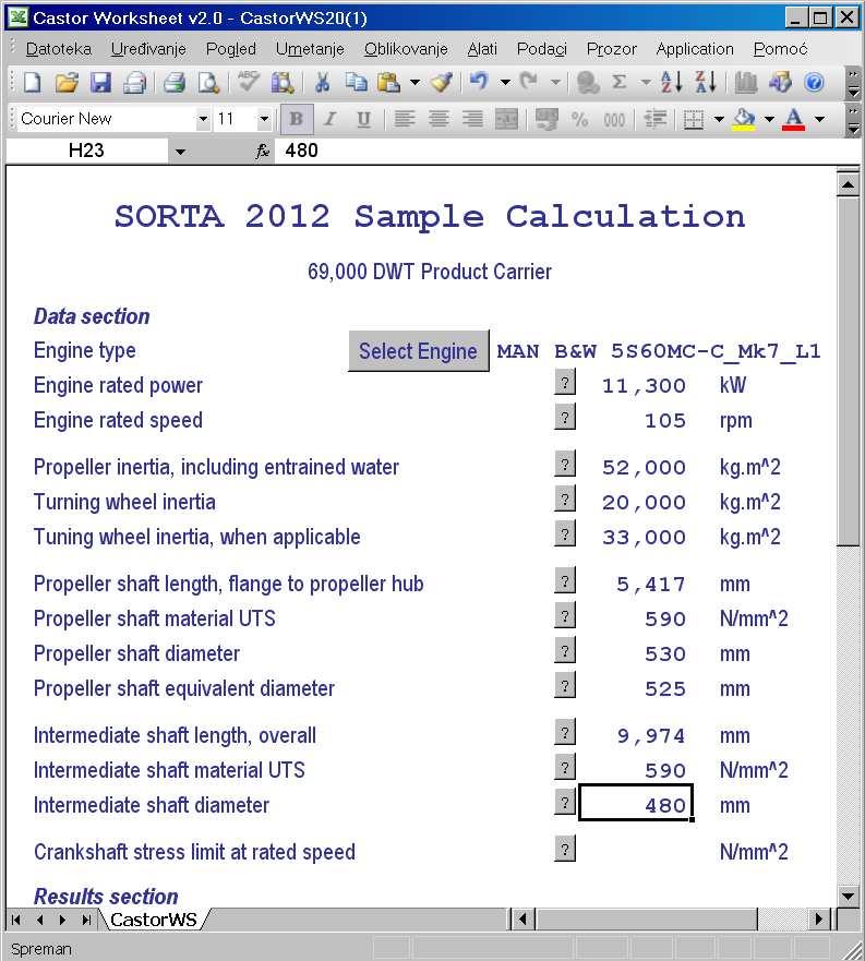 XX Symposium SORTA2012 Castor - A Propulsion Shaftline Torsional Vibration Assessment Tool 3.