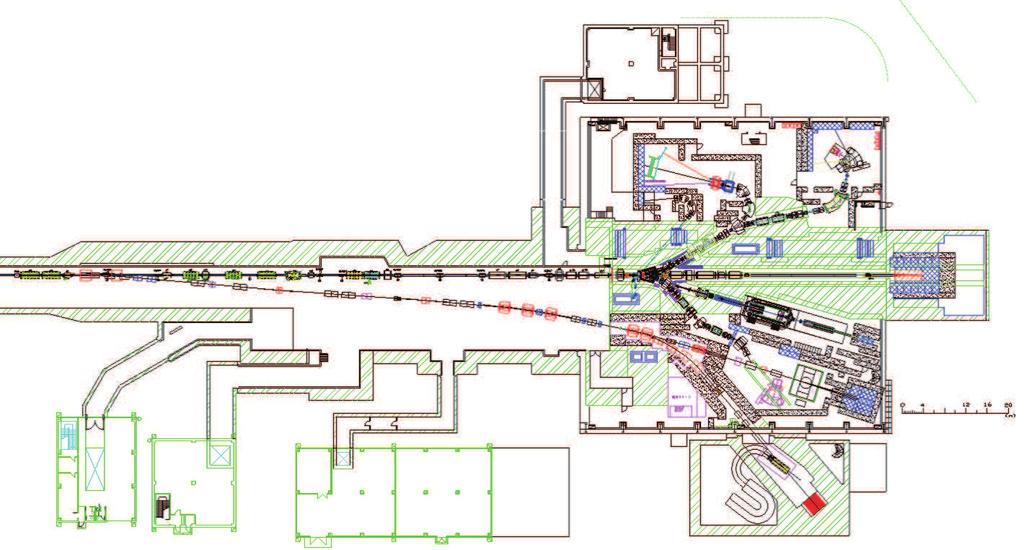 Figure 7: Plan view of the switchyard and the Hadron Experimental Facility. 2.2 E16 spectrometer A 3D view of the J-PARC E16 spectrometer is shown on the left side of Fig. 8.