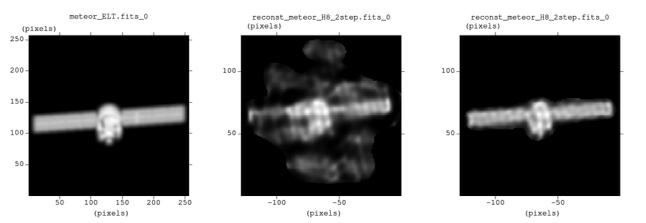 Interferometric Imaging [13] Interferometric imaging simulation results show promise Magdalena Ridge Observatory Interferometer (MROI) Visual magnitude 8 GEO target, 27 m longest dimension Original