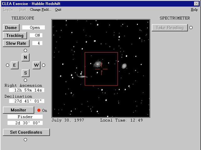 Version 1.0 Figure 2 Field of View from the Finder Scope As in any image of the night sky, stars and galaxies are visible in the view window.