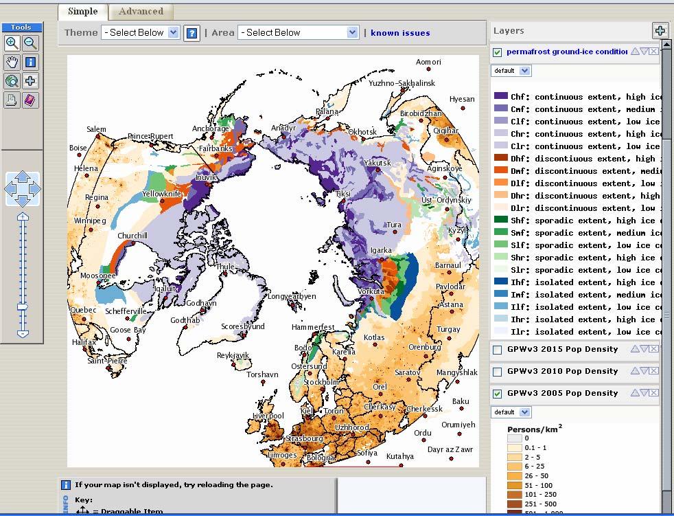 SEDAC Polar Map Viewer Prototype Supports WMS, WFS, WCS