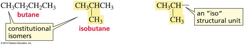 Alkanes C 4 H 10 can be arranged in two ways: C 5 H 12 can be arranged in three ways: