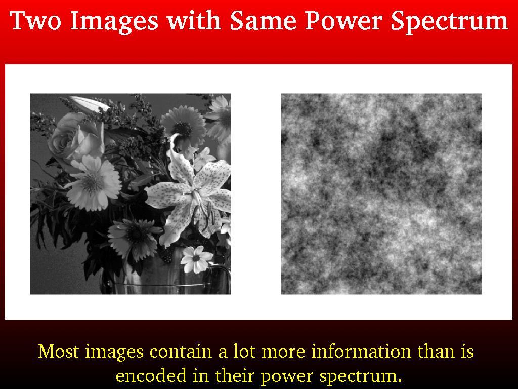 Left image contains much more information than is encoded in its power