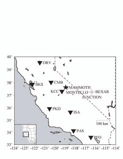 Earthquake location BEXR Nuclear explosion Seismic station OTH IYKEJI Figure. Results of full moment tensor inversions of real data.