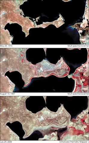 Case Study: The Shrinking Aral Sea Measuring Distance and Area in Satellite Images The Aral Sea, central Asia Modis & Landsat Satellite Image Data: 1973, 1987, 2000 Problem: To Measure Decline of