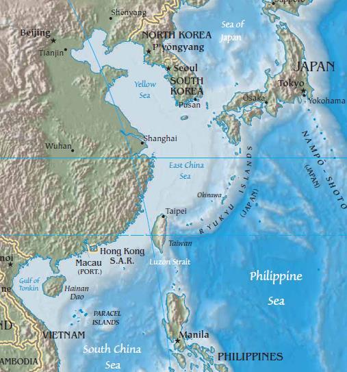 Other important marginal seas: The China Seas South China Sea East China Sea Yellow Sea (mostly