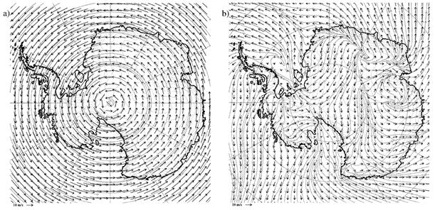 Wind Pattern Shaped by Continental Topography Start with arbitrary wind field Wind field shaped by topography in 72 hrs Initial (0 hr) 72 hr Split Parish, T. R., and J.