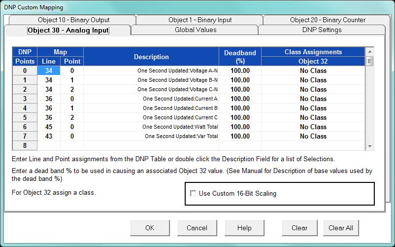 CHAPTER 6 Customizing DNP V3.0 Configuration Using Communicator EXT TM Software A Nexus meter can measure more than 3000 DNP Static Points, but not all points can be polled at a time.