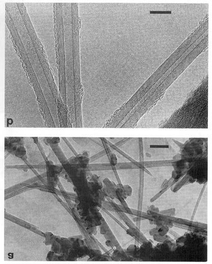 Figure 6 Microgtraphic images of multi-walled nanotubes (Harris, 1999) Although C 20 is theoretically possible, it is a highly unlikely structure due to the fact that two pentagons do not go together