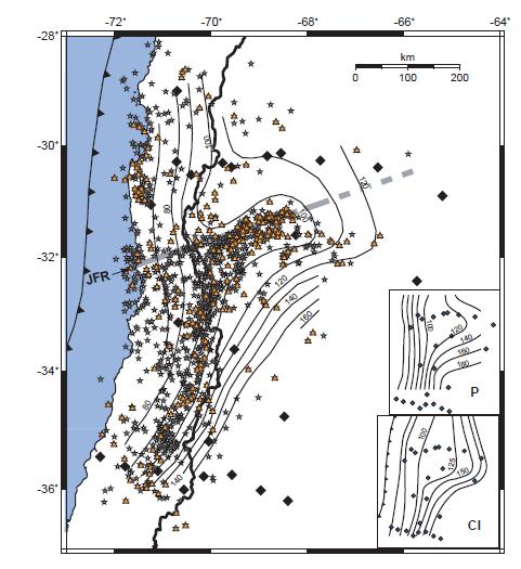 Nazca Plate Morphology Cenozoic volcanism gap Anderson et al, 2007 Nazca plate seismicity strongly decrease