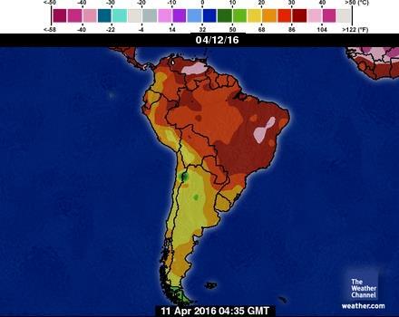South America - Weather BRAZIL: The two-week outlook has not changed much since Monday and regular rounds of showers and thunderstorms will occur in much of Brazil and Paraguay through the period.