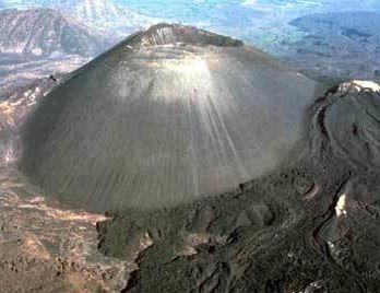 Cinder Cone Volcano Explosive eruptions throw lava and rock high into the air.