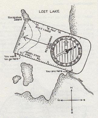 Kestrel Land Trust Page 8 / 10 Navigating with a Compass How to Take a Compass Bearing from a Map Draw a straight line from your starting point over to the map edge in the