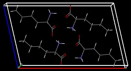 DL-norleucine (NLE) 2-amino-hexanoic acid Non-natural Polymorph β (LT) α (RT) γ (HT) Space group C2/c P2 1 /c C2/c Crystal system Monoclinic Monoclinic