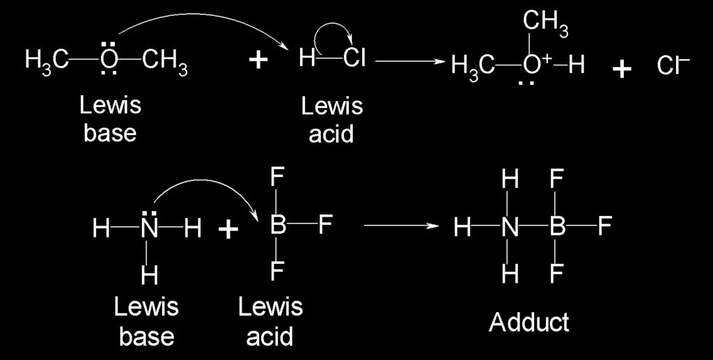 A c i d s a n d B a s e s C h 1 6 P a g e 8 Lewis Definitions: This definition does not require water or aqueous reactions. Acid: Accepts a share of a nonbonding electron pair.