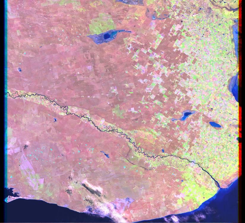 IMAGE ACQUIRED SEPTEMBER 19, 2002 Rio Negro River delta, Argentina, South America LAT. 40 20 S, LONG.