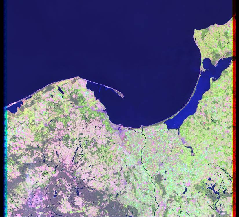 IMAGE ACQUIRED MAY 11, 2002 Wisla River delta, Poland, Europe LAT. 54 30 N, LONG.