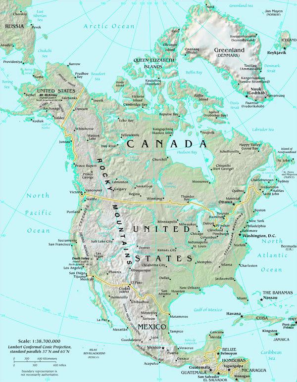 North America con/nent comprising