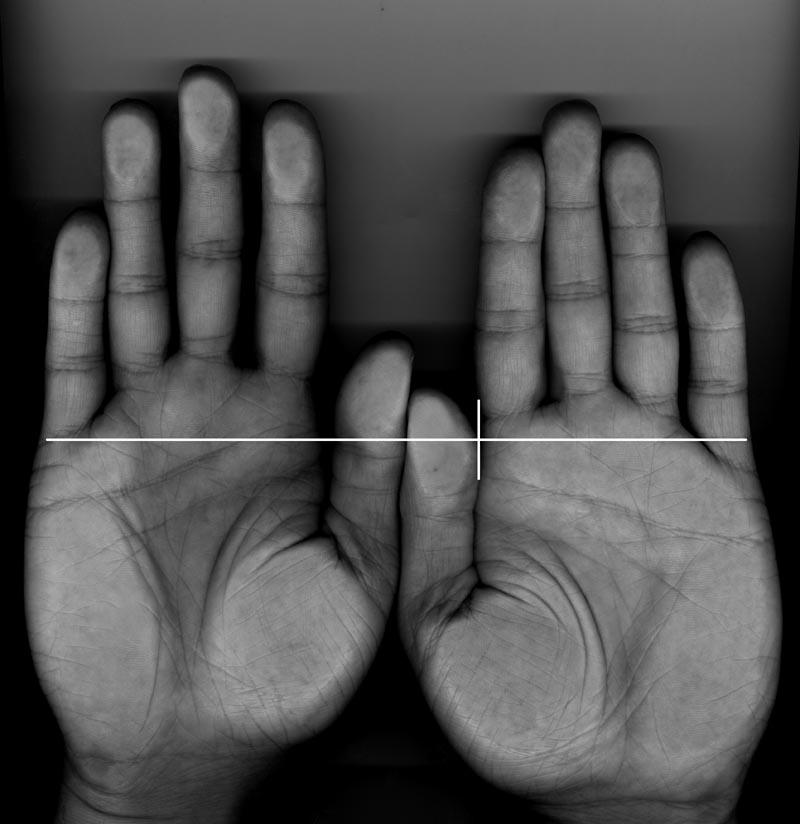 304 J. KAPUSTA 7. The Golden Ratio as Human Scale Fig. 31. A line between thumb and forefinger naturally divides the ten finger distance in the golden proportion. 8.