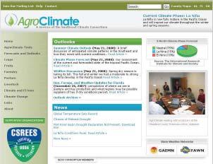 Links to climate data and the NWS forecasts are also included.