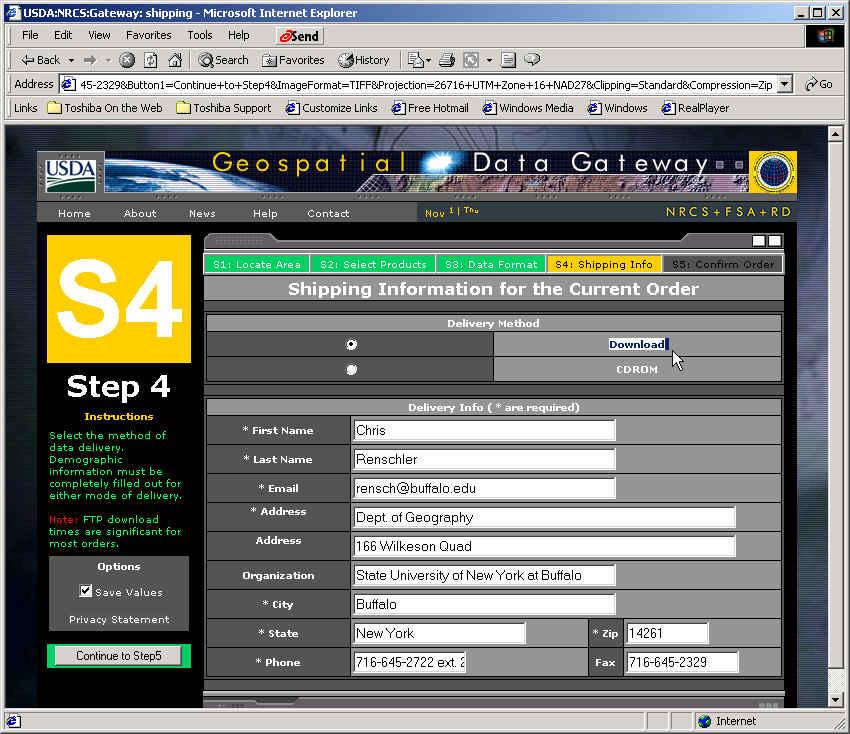 Step 4 is to provide personal data and select method to receive data