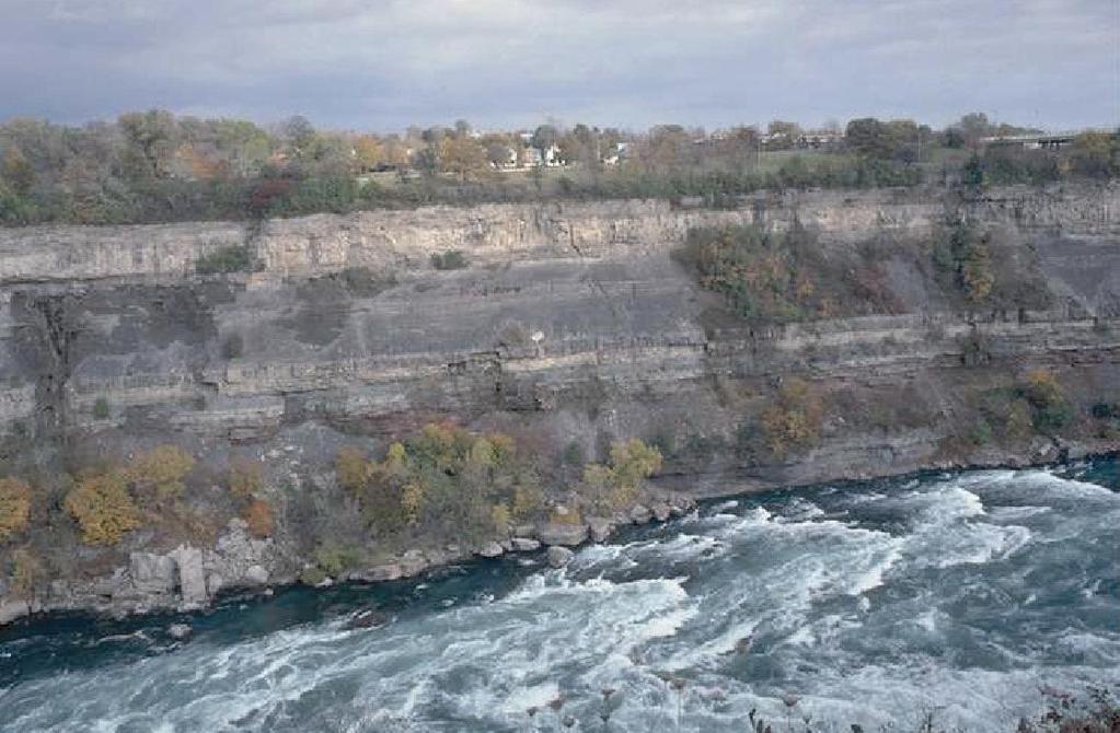 Before reaching Lake Ontario, the river takes a great fall over the Niagara Escarpment, forming Niagara Falls. The power of the falls is harnessed to generate hydroelectric power.