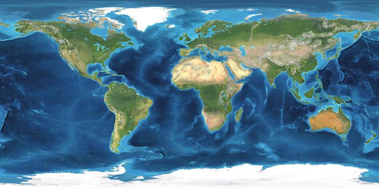 Map shows the position of the continents 225 million years ago (mya) and map B shows the position of the continents now.