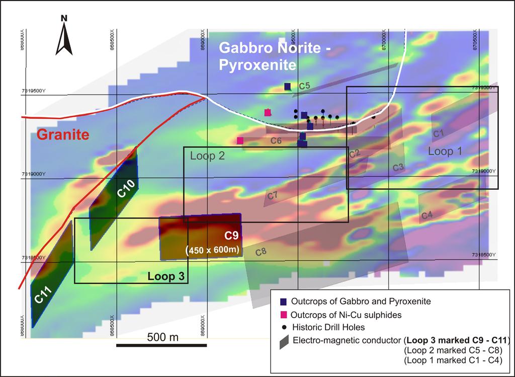 the next phase of exploration is being prepared for action later this month, which includes detailed geological mapping of the up dip portion of the conductors, base of till drilling and diamond