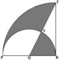 SULIT 9 9 Diagram 9 shows a semicircle PSR, centre Q and radius 7 cm inscribed in a quadrant PRT of a circle, centre R. The straight lines, QT intersect the semicircle at S.