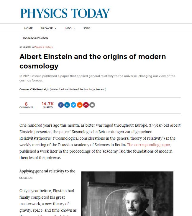 Publications Einstein s 1917 Static Model of