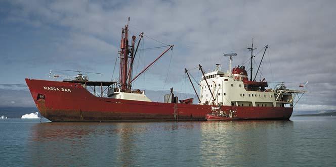 Fig. 22. The MAGGA DAN was a Polar expedition ship built for the J. Lauritsen shipping company. In 1969 it was the expedition ship for GGU s summer expedition to the Scoresby Sund region.