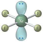 bonds, 1 lone pair: molecular shape = square pyramidal, <90 4 bonds, 2