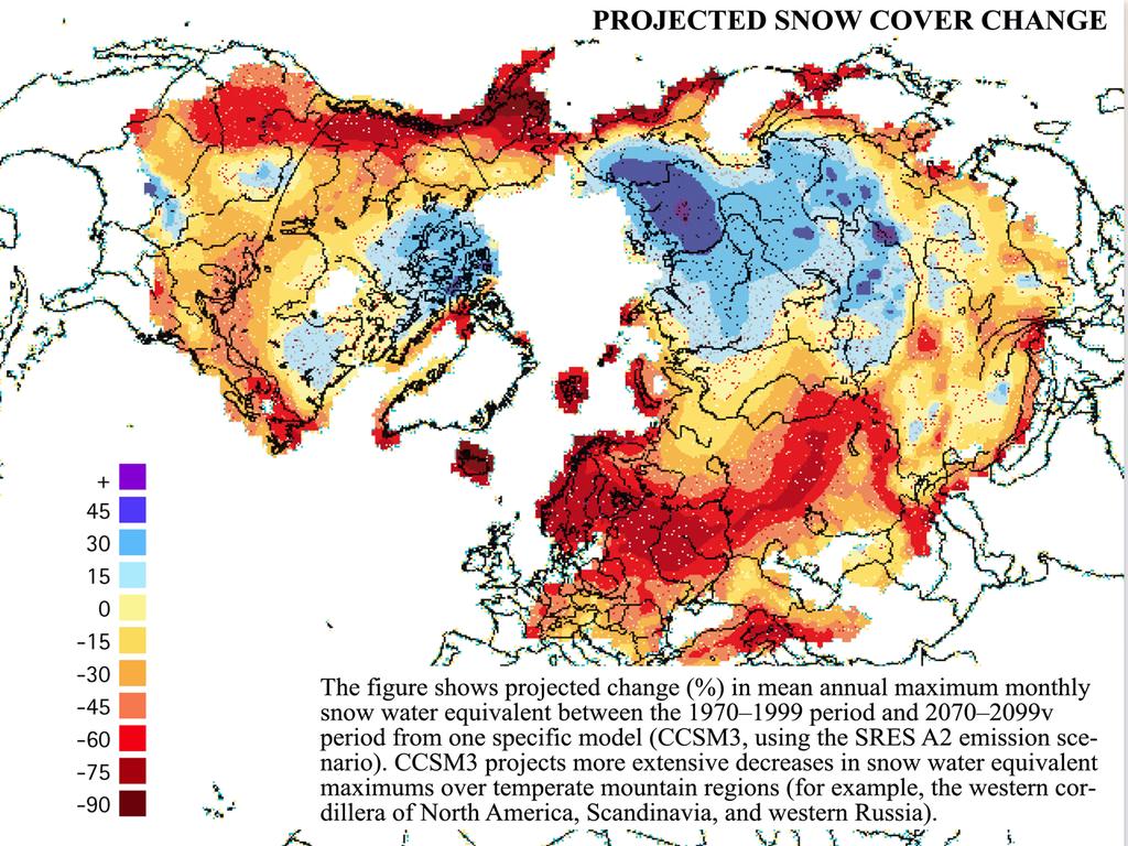 Projected Snow Cover Change Major Snow