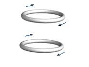 be given credit. III. The sketch shows two co-axial current-carrying rings.