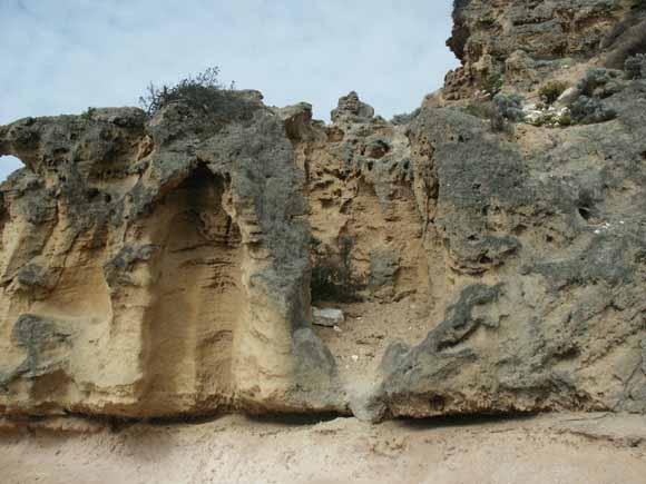 Limestone dissolved by naturally acidic