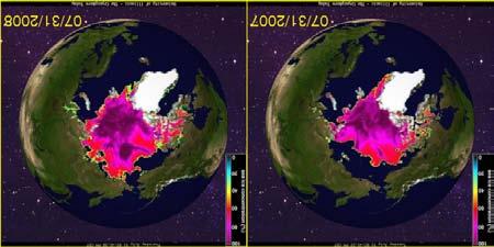 Western Arctic Ocean Modeled sea ice thickness